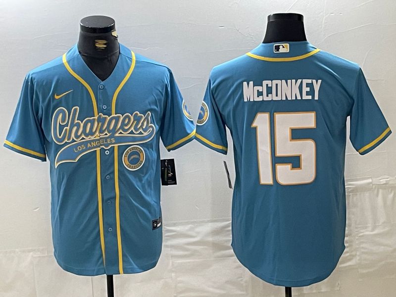 Men Los Angeles Chargers #15 Mcconkey Light blue Joint Name 2024 Nike Limited NFL Jersey style 3->los angeles chargers->NFL Jersey